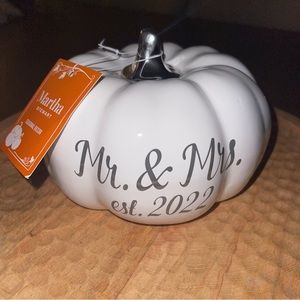 Martha Stewart Mr & Mrs Est 2022 Pumpkin